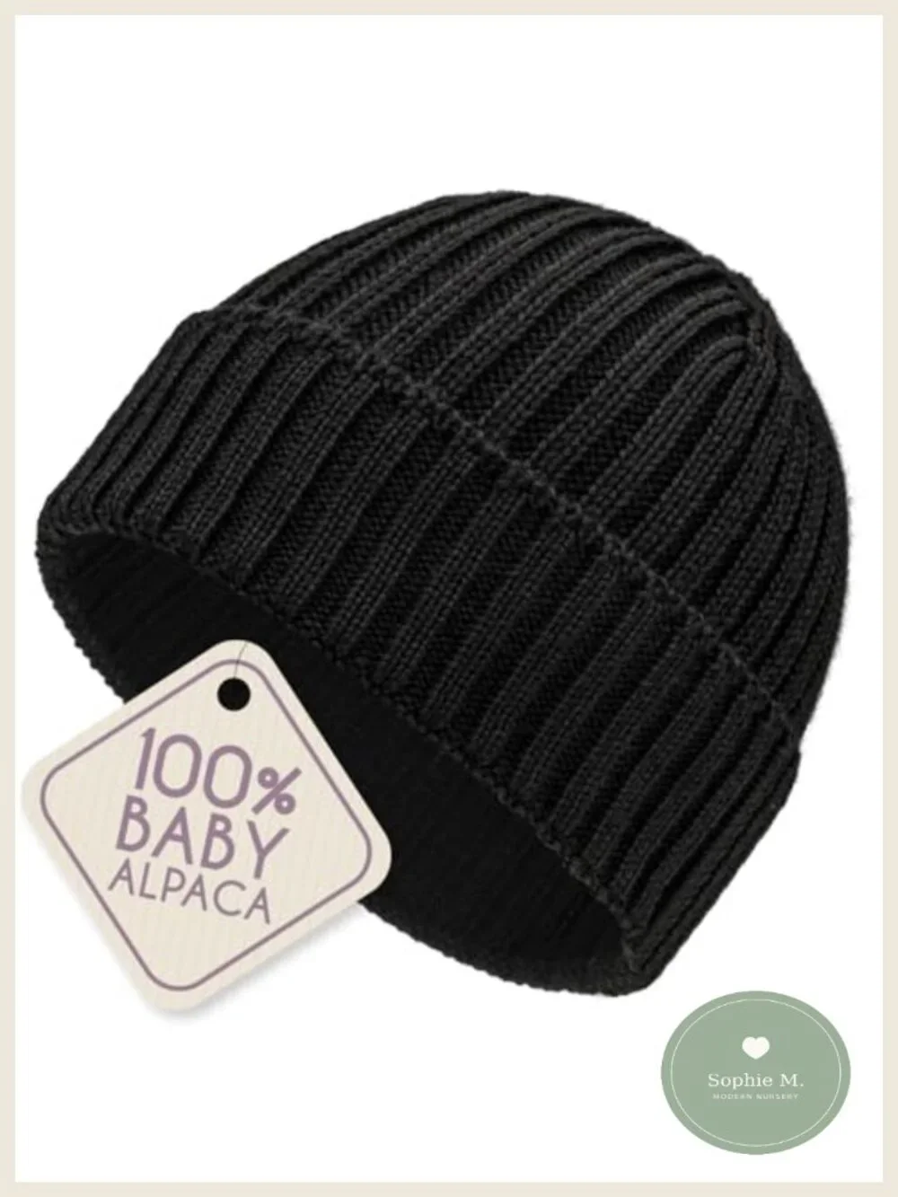 100% Baby Alpaca Wool Knit Beanie Winter Hat